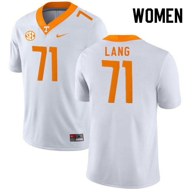 Women #71 Vysen Lang Tennessee Volunteers College Football Jerseys Stitched Sale-White